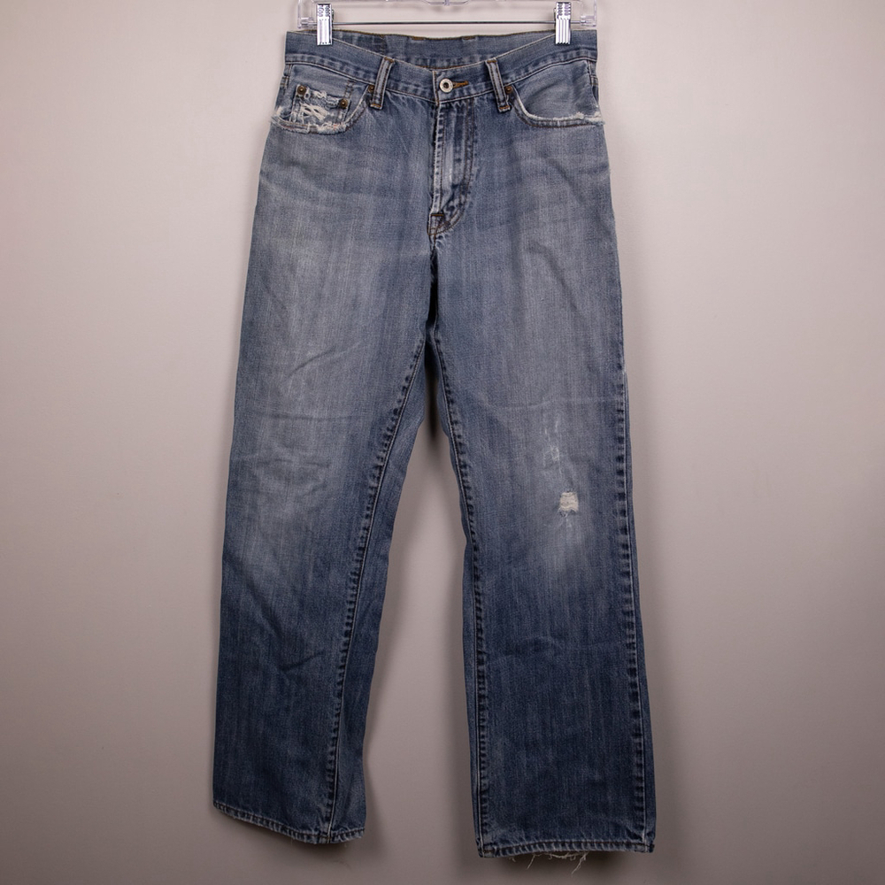 Lucky Brand distressed blue straight leg jeans-30